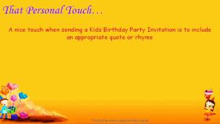 Kids Party Invitation Wording [upl. by Straus]