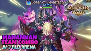 Manannan Team Combo in World Arena  Summoners War [upl. by Nagaek]