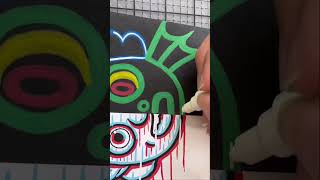 Drawing Luca Using Posca Markers Glow Effect And Glitch Effect  Shorts [upl. by Zuleika]