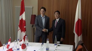 PM Justin Trudeau meets with Japanese PM Kishida Fumio at G7 Leaders’ Summit – June 27 2022 [upl. by Yllib]