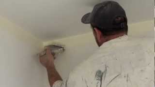 The Real Trick on how to paint a straight ceiling line using a 4 inch paint brush to cut in walls [upl. by Airdnax157]