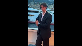 Nicholas Galitzine at the F1 Monaco Grand Prix  Posing for Tag Heuer [upl. by Anialram]