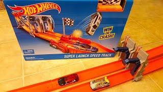 Hot Wheels Super Launch Speed Track Playset with Car Booster and Finish Line Launcher [upl. by Findlay494]