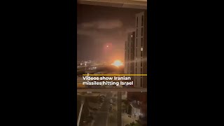 Videos show Iranian missiles hitting Israel  AJ shorts [upl. by Nyraf]