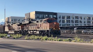 BNSF 8177 leads a tanker grain coal train at Longmont [upl. by Brittney]