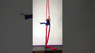 Aerial silks a sequence made of different climbs aerialfitonline aerialsilks circus aerialist [upl. by Ymled]