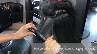 Kemei Best Flat Iron natural hair Negative Ion you must try Flat iron curls Flat iron waves [upl. by Stier499]