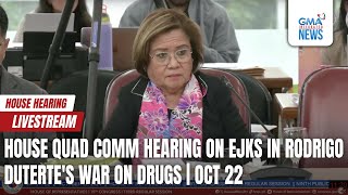 LIVE Leila de Lima attends House QuadComm Hearing on EJKs in  GMA Integrated News  Replay [upl. by Nedle]