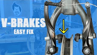 How To Fix Bike V Brake Pads Rubbing On One Side [upl. by Margery473]