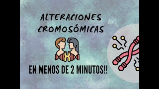 ALTERACIONES CROMOSÓMICAS EN 2 MINUTOSGENETOPICS [upl. by Townsend]