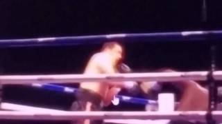 Bermane Stiverne Dropped By Derric Rossy Footage [upl. by Anibas380]