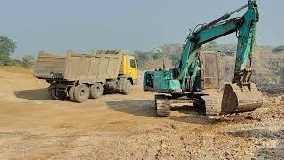 Kobelco excavator working ameging video quarry work trending excavator [upl. by Tonye]