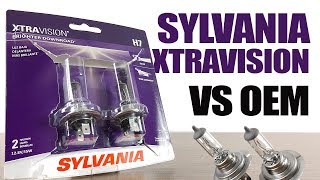 Sylvania XtraVision vs OEM  Original Headlight Bulbs Comparison [upl. by Mcripley547]