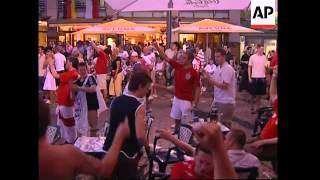 England and German fans in scuffles after Germany win  adds arrests [upl. by Yanal513]