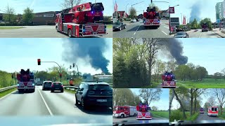 Anfahrt auf SichtBullhornInsideView Feuer4 Einsatzfahrt der FF Vechta zu Großbrand in Lohne [upl. by Sillsby60]