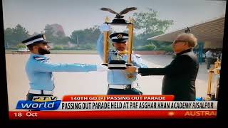 Pakistan Air Force 140th GD P Passing Out Parade 22 Oct 2018 report by Raza Khan for PTV World [upl. by Debora]