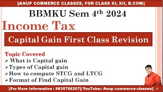 Capital gain Revision Capital gain Capital gain Tax Capital gain tax problems Income tax Bcom [upl. by Ariew]