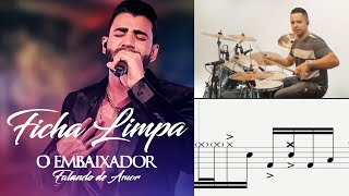 FICHA LIMPA PARTITURA DE BATERIA DRUM COVER [upl. by Reamy]