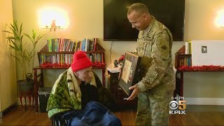 WWII Vet Honored After Losing All War Memorabilia In Camp Fire [upl. by Ecnarual]