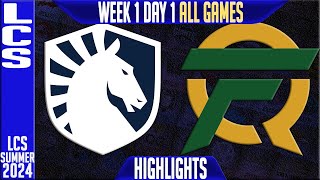 TL vs FLY Highlights ALL GAMES  LCS W1D1 Summer 2024  Team Liquid vs FlyQuest Week 1 Day 1 [upl. by Marleen]