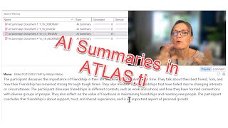 Creating AI Summaries in ATLASti 23 [upl. by Tarttan]