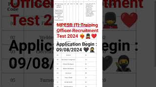 MPESB ITI Training Officer ITITO Recruitment Test 2024 Apply Online for 450 Post [upl. by Sitarski]