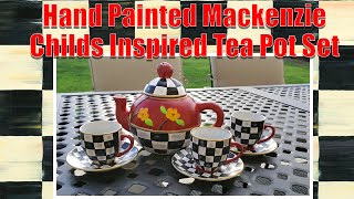 Hand Painted Mackenzie Childs Inspired Tea Pot Set [upl. by Isidro]