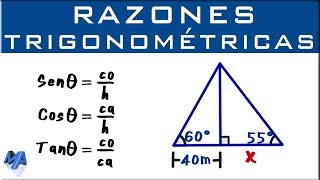 Razones trigonométricas  Aplicación con dos triángulos  Ejemplo 1 [upl. by Ydurt]