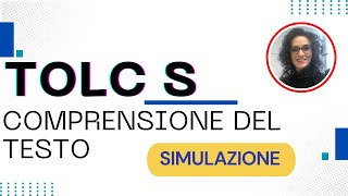 SIMULAZIONE TOLC S Scienze test comprensione del testo [upl. by Zetniuq]