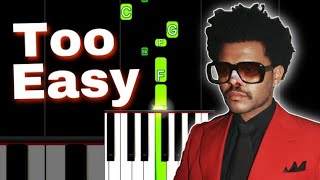 The Weeknd  Blinding Lights  EASY Piano Tutorial Shorts [upl. by Hermia]