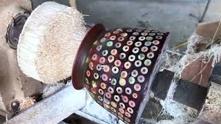 Woodturning  Pencil and Epoxy bowl [upl. by Smail284]