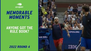 Nick Kyrgios Loses Point After Bizarre Volley  2022 US Open [upl. by Enautna136]