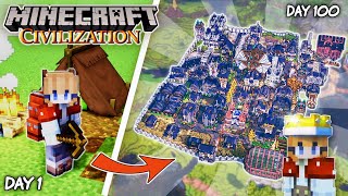 100 Days Building a HUGE Civilization in Minecraft Full Movie [upl. by Yesac]