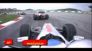 massa vs button vs alonso malasia on board 2010 [upl. by Nwahsar]