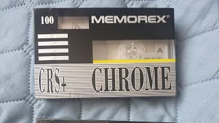 Memorex CRS 100 Chrome 1991 cassette tape unwrapping [upl. by Eilojne]