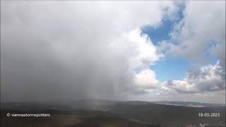 Schnee und Graupelschauer bei Wien 18032021 snow and graupel storm timelapse [upl. by Maloy]