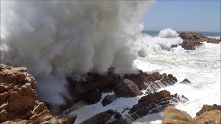 Big ocean waves crashing into rocks and exploding  HD 1080P [upl. by Annyahs]