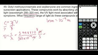 49  Calculating absorption frequencies of octyl methoxycinnamate and oxybenzone in sunscreen UVB [upl. by Drais194]