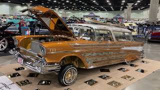 ￼ 1957 210 station wagon fourdoor Lowrider at takeover 2024 in Los Angeles [upl. by Atnauq]