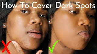 How to cover acnedark spotshyperpigmentation WITHOUT a lot of makeup BareMinerals Powder Tutorial [upl. by Lipkin]