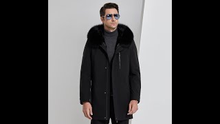 Men Brand Winter Fox Fur Collar Long Thick Parkas Jacket Coat Men Hooded Pockets Outwear Waterproof [upl. by Eelyk]