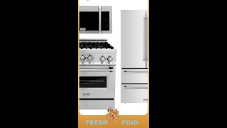 ZLINE Appliance Package  30 in Gas Range OvertheRange Microwave Refrigerator 3KPRRGOTRH30 [upl. by Aneehsram]