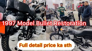 Old model bullet Restoration 🤩 full detailbullet modification royal Enfield paint work in hindi [upl. by Klecka806]