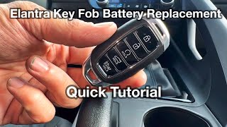 2023  2024 Hyundai Elantra Remote key fob battery replacement [upl. by Nahtaoj]