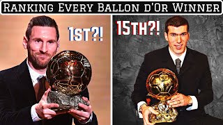 Ranking EVERY Ballon dOr Winner From Worst To Best [upl. by Auqeenahs897]