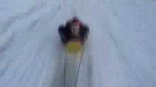 jackass being pulled at 70 mph behind a snowmobile [upl. by Rog]