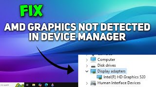 How to Fix AMD Graphics Card Not Detected in Device Manager [upl. by Rebeh]