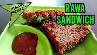 Stuffed Rawa Sandwich  Healthy Breakfast  no bread sandwich recipe   breadless sandwiches [upl. by Culver]