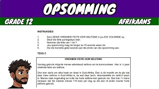 Opsomming Summary Grade 12 Afrikaans [upl. by Jezreel]