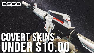 CSGO  10 COVERT SKINS UNDER 15 RED RARITY SKINS [upl. by Olnay]